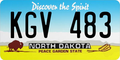 ND license plate KGV483