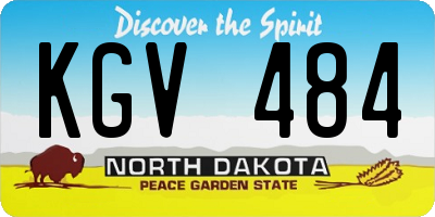 ND license plate KGV484