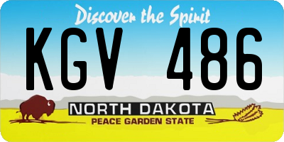 ND license plate KGV486