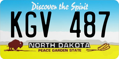 ND license plate KGV487