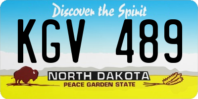 ND license plate KGV489