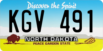 ND license plate KGV491