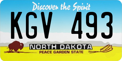 ND license plate KGV493
