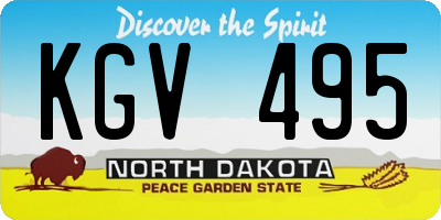 ND license plate KGV495