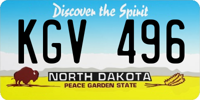 ND license plate KGV496
