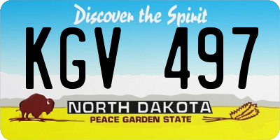 ND license plate KGV497