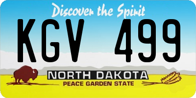 ND license plate KGV499