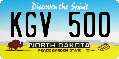 ND license plate KGV500