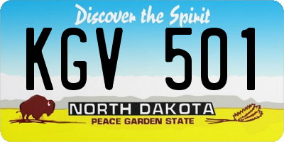 ND license plate KGV501