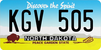 ND license plate KGV505