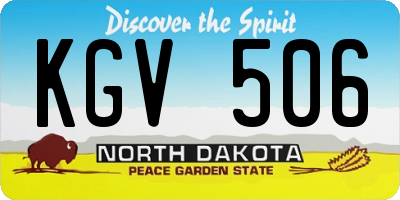 ND license plate KGV506