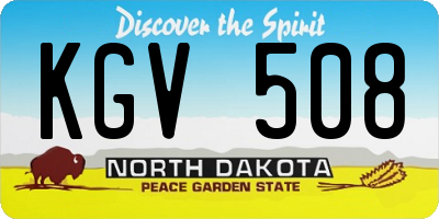 ND license plate KGV508