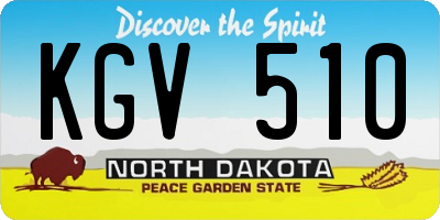 ND license plate KGV510