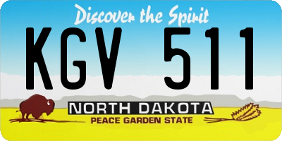 ND license plate KGV511