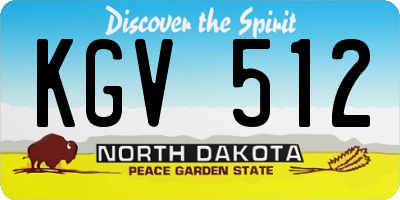 ND license plate KGV512
