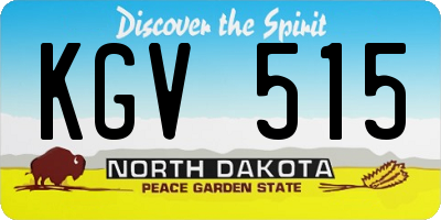 ND license plate KGV515