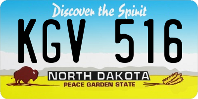 ND license plate KGV516