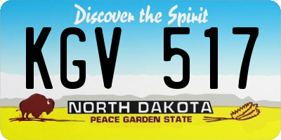 ND license plate KGV517
