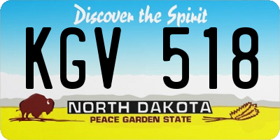 ND license plate KGV518