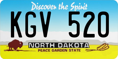 ND license plate KGV520