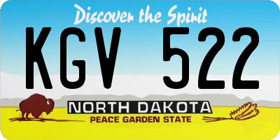 ND license plate KGV522