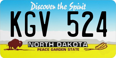 ND license plate KGV524