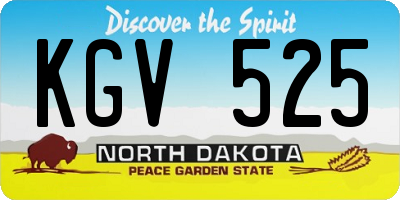 ND license plate KGV525
