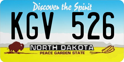 ND license plate KGV526