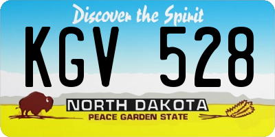 ND license plate KGV528