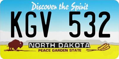 ND license plate KGV532