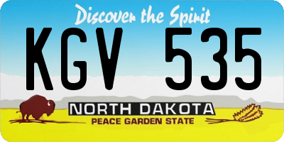 ND license plate KGV535