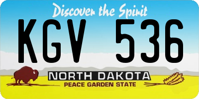 ND license plate KGV536