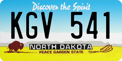 ND license plate KGV541