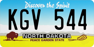ND license plate KGV544