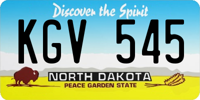 ND license plate KGV545