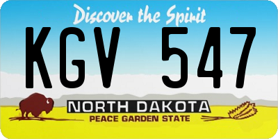 ND license plate KGV547