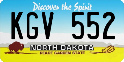 ND license plate KGV552