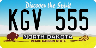 ND license plate KGV555
