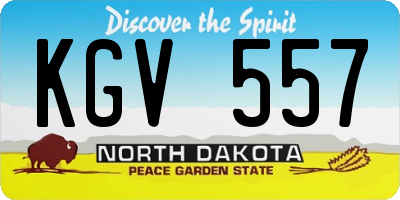 ND license plate KGV557
