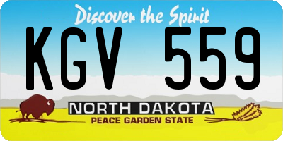 ND license plate KGV559