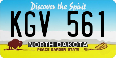 ND license plate KGV561