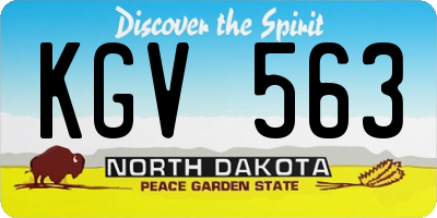 ND license plate KGV563
