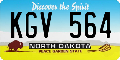 ND license plate KGV564