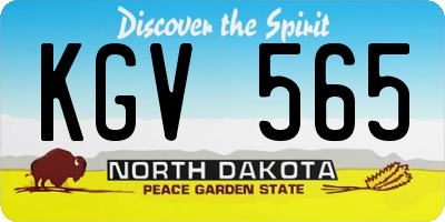 ND license plate KGV565