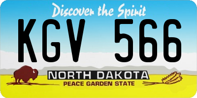 ND license plate KGV566