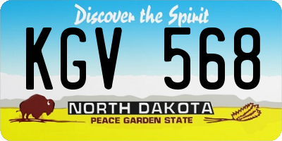 ND license plate KGV568