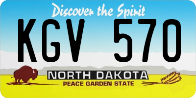 ND license plate KGV570