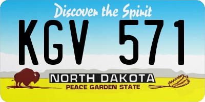 ND license plate KGV571