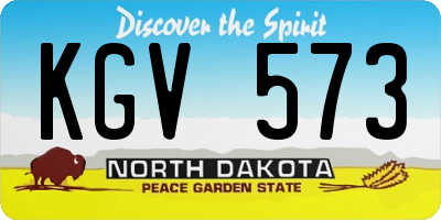 ND license plate KGV573