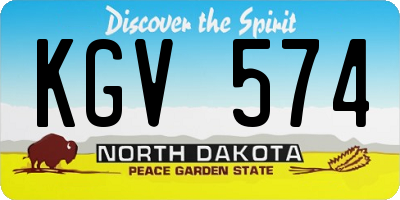 ND license plate KGV574
